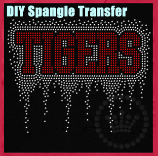 Tigers Block with Drip Spangle Transfer #32270