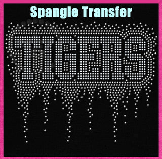 Tigers Block with Drip Spangle Transfer #32270