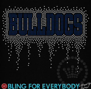 Bulldogs Block with Drip Spangle Transfer #32271