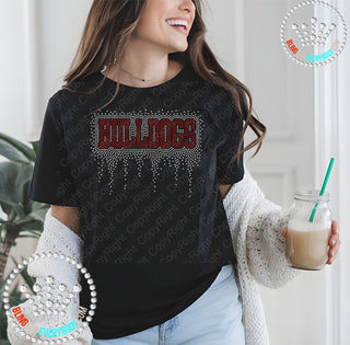 Bulldogs Block with Drip Spangle Transfer #32271