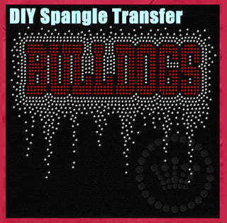 Bulldogs Block with Drip Spangle Transfer #32271