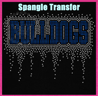 Bulldogs Block with Drip Spangle Transfer #32271
