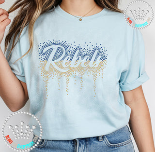 Rebels Script Scatter Drip Spangle Transfer