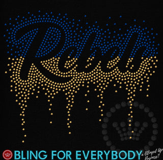 Rebels Script Scatter Drip Spangle Transfer