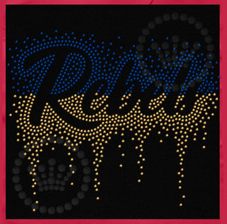 Rebels Script Scatter Drip Spangle Transfer