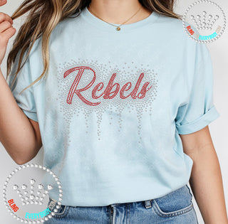 Rebels Script Scatter Drip Spangle Transfer