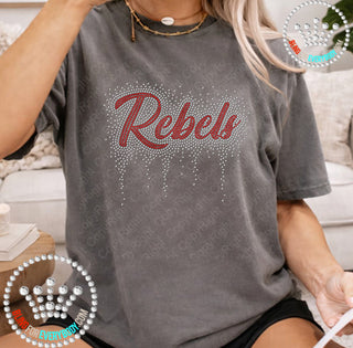 Rebels Script Scatter Drip Spangle Transfer