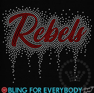 Rebels Script Scatter Drip Spangle Transfer