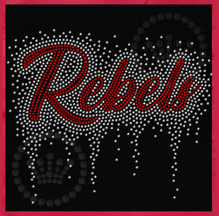 Rebels Script Scatter Drip Spangle Transfer