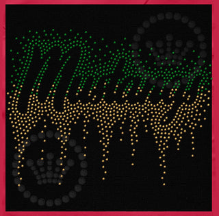 Mustangs Drip Knockout Script Spangle Transfer