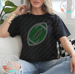Solid Football with Laces Spangle Transfer