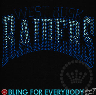 West Rusk Raiders Ombre Arch Spangle Transfer