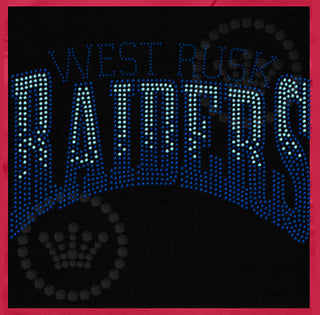 West Rusk Raiders Ombre Arch Spangle Transfer