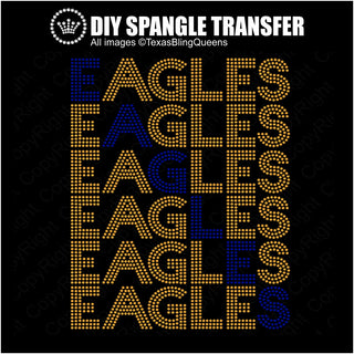 Eagles Mascot Wordstack Spangle Transfer #4010