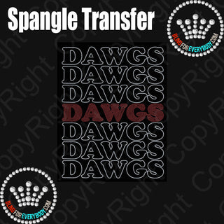 Dawgs Oversize Stack Spangle Transfer #4012