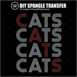 Cats Wordstack Spangle Transfer #4014