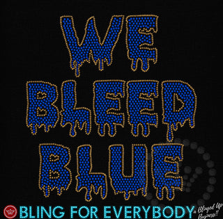 We Bleed Blue Gold-Outline Spangle Transfer