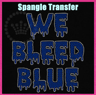 We Bleed Blue Silver-Outline Spangle Transfer