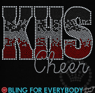 KHS Ombre Cheer Black-Silver-Red Spangle Transfer