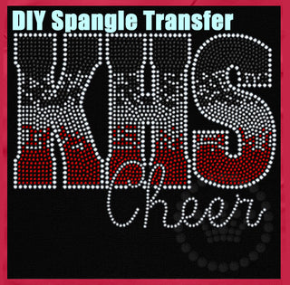 KHS Ombre Cheer Black-Silver-Red Spangle Transfer