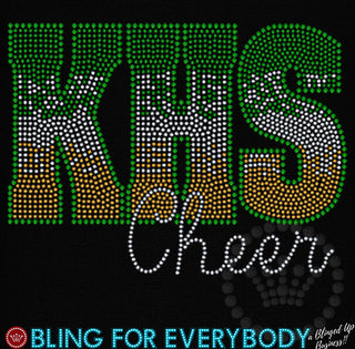 KHS Ombre Cheer Green-Silver-Gold Spangle Transfer