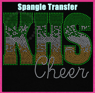KHS Ombre Cheer Green-Silver-Gold Spangle Transfer
