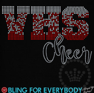 VHS Ombre Cheer Red Spangle Transfer