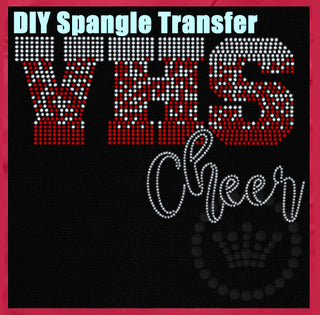 VHS Ombre Cheer Red Spangle Transfer