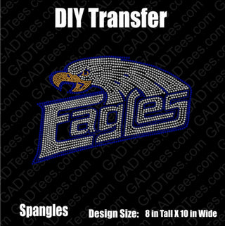 Eagles Head Mascot Spangle Transfer #4058