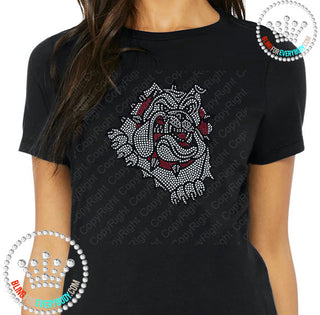 Bulldog Snarling Spangle Bling Unisex Short Sleeve Tee #4060