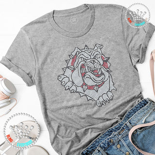Bulldog Snarling Spangle Bling Unisex Short Sleeve Tee #4060