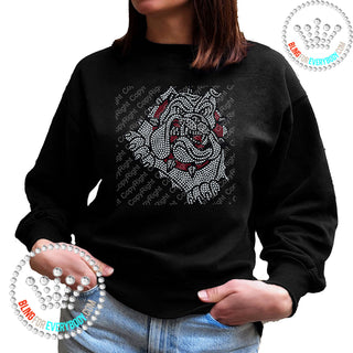Bulldog Snarling Spangle Bling Unisex Sweatshirt #4060