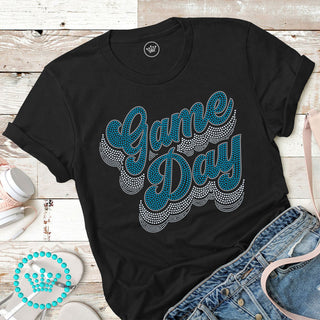 Game Day Groovy Script TEAL Spangle Transfer #4080