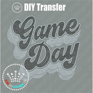 Game Day Groovy Script BLACK Spangle Transfer #4080