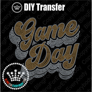 Game Day Groovy Script GOLD Spangle Transfer #4080