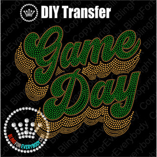 Game Day Groovy Script GREEN Spangle Transfer #4080