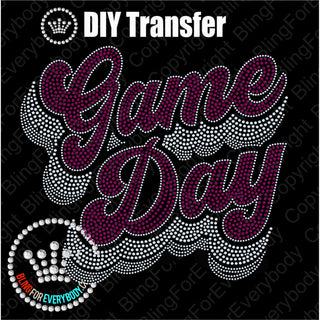 Game Day Groovy Script MAROON Spangle Transfer #4080