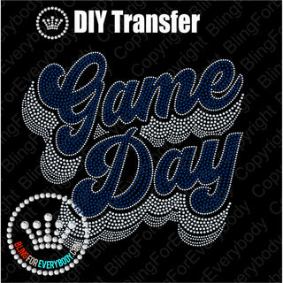 Game Day Groovy Script NAVY Spangle Transfer #4080