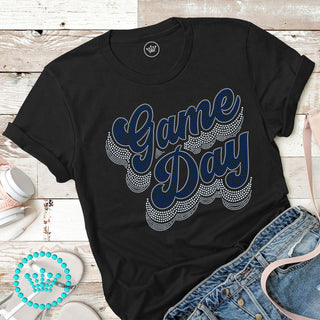 Game Day Groovy Script NAVY Spangle Transfer #4080