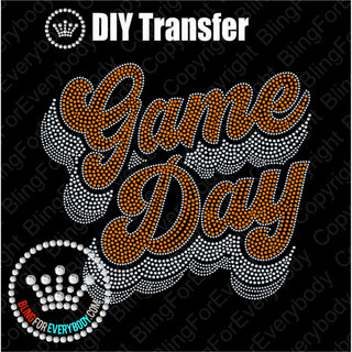 Game Day Groovy Script ORANGE Spangle Transfer #4080