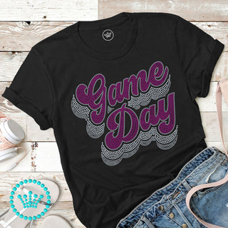 Game Day Groovy Script HOT PINK Spangle Transfer #4080