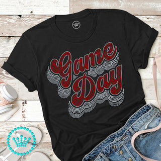 Game Day Groovy Script RED Spangle Transfer #4080