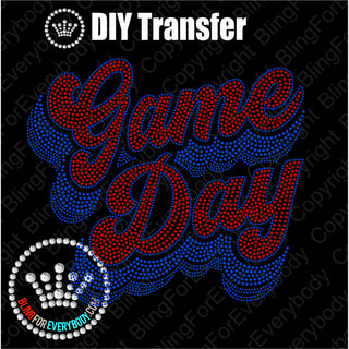 Game Day Groovy Script RED Spangle Transfer #4080