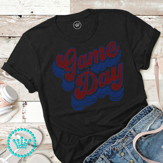 Game Day Groovy Script RED Spangle Transfer #4080