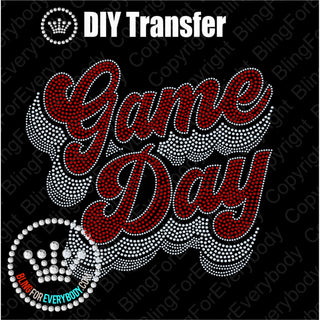 Game Day Groovy Script RED Spangle Transfer #4080