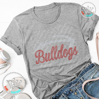 Football Laces Bulldogs Spangle Bling Unisex Short Sleeve Tee #4105