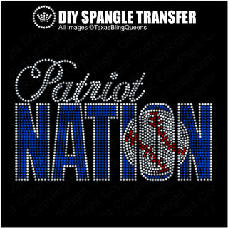 Patriot Nation Baseball Spangle Transfer #4110P