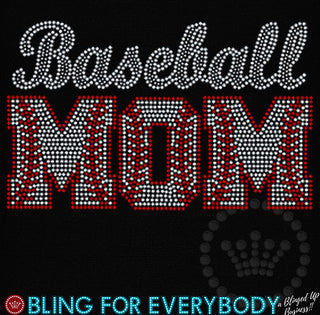 Baseball Mom with Threads Spangle Transfer