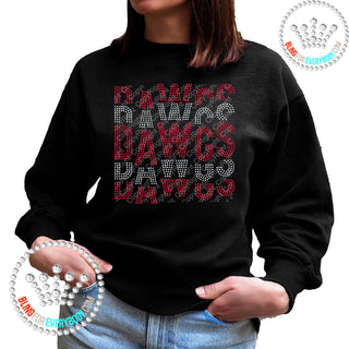 Dawgs Word Stack Staggered 2 Color Spangle Bling Unisex Sweatshirt #4132