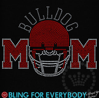 Bulldog Football Mom Spangle Transfer